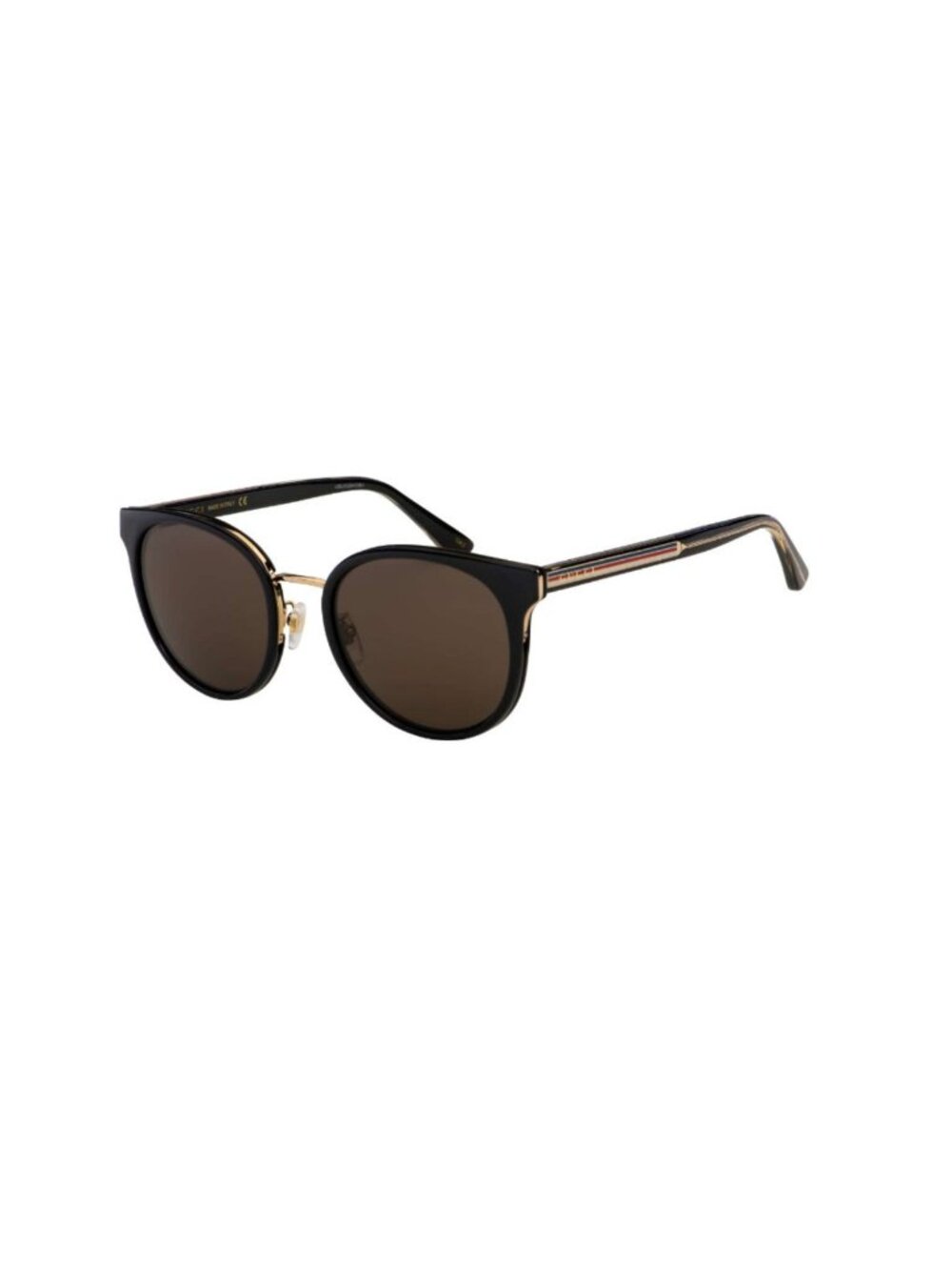 GUCCI GG0850SK 002 Round Oval Panthos Black Shiny Grey 56 mm Women's Sunglasses